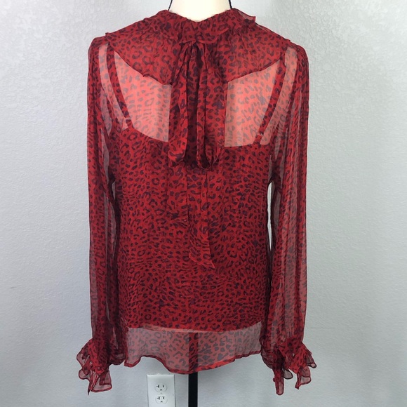 Johnny Was Animal Print Silk Blouse - Picture 4 of 11